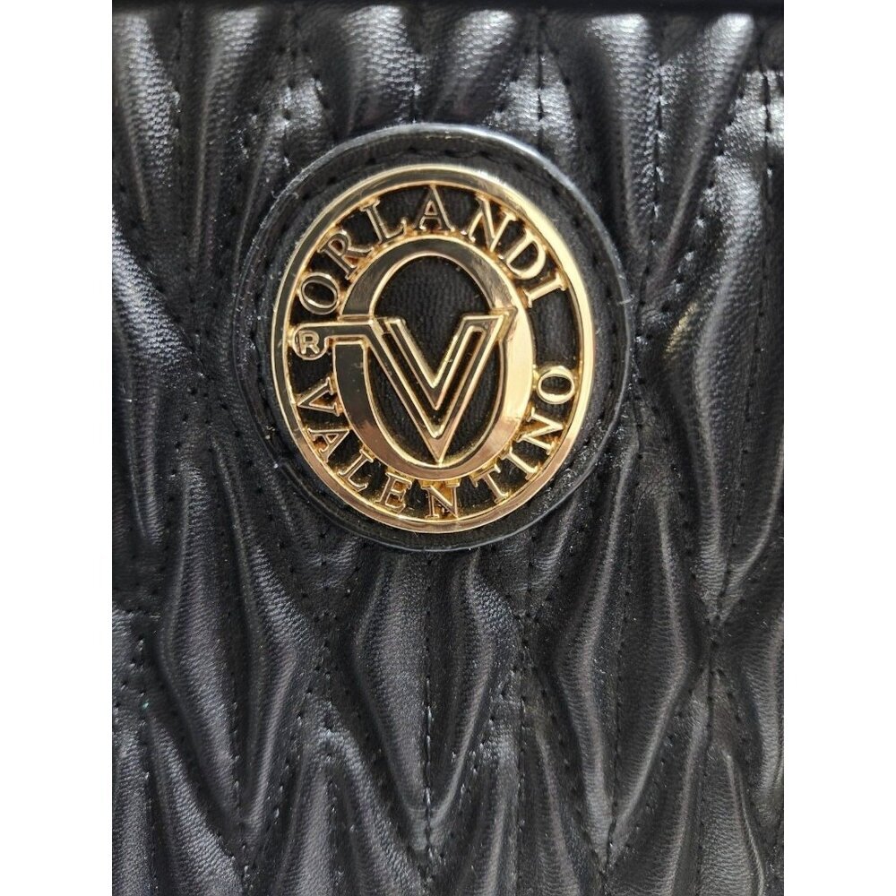 Valentino Orlandi Black Quilted Leather Zip Crossbody Purse NWT $199 [jb] - Picture 4 of 14